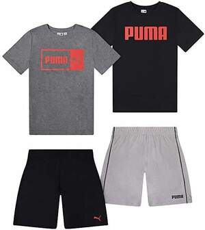 PUMA Youth Boy's Outfit Set, 2 Shirts, 2 Shorts